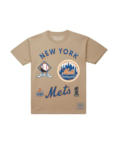 Mitchell & Ness Cream New York Mets Legacy Defined T-shirt In Neutral