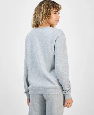 Love Tribe Juniors' The Grinch Holiday Graphic Crewneck Sweatshirt In Gray