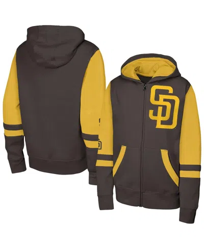 Outerstuff Men's Brown San Diego Padres Stadium Color Block Full-zip Hoodie In Brown