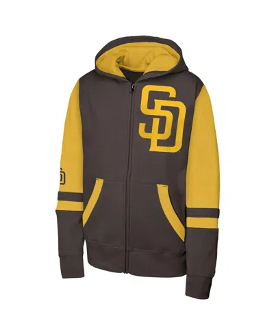 Outerstuff Men's Brown San Diego Padres Stadium Color Block Full-zip Hoodie In Brown