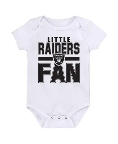 Outerstuff Newborn 3-piece Las Vegas Raiders Little Tike Bodysuit Set In Black