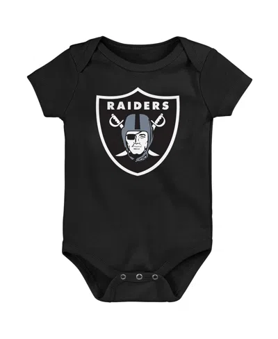 Outerstuff Newborn 3-piece Las Vegas Raiders Little Tike Bodysuit Set In Black