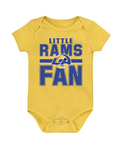 Outerstuff Newborn 3-piece Los Angeles Rams Little Tike Bodysuit Set In Blue