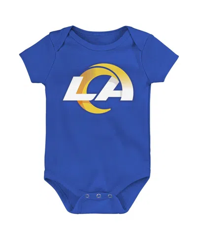Outerstuff Newborn 3-piece Los Angeles Rams Little Tike Bodysuit Set In Blue