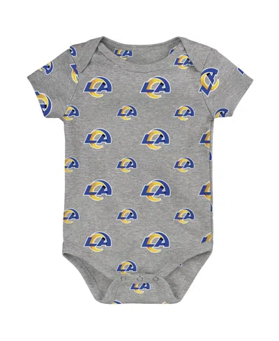 Outerstuff Newborn 3-piece Los Angeles Rams Little Tike Bodysuit Set In Blue