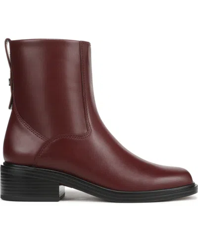 Franco Sarto Women's Gracely Block Heel Zip Short Boots In Burgundy