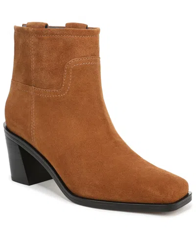 Franco Sarto Women's Ivanna Square Toe Pull On Short Boots In Brown