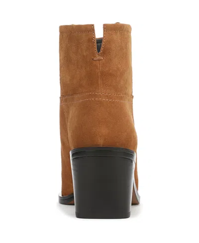 Franco Sarto Women's Ivanna Square Toe Pull On Short Boots In Brown