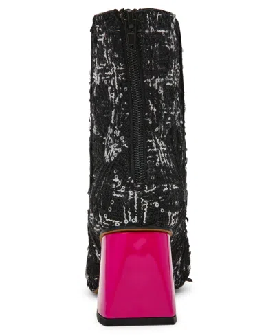 Betsey Johnson Women's Stevie Block Heel Dress Booties In Black