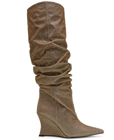 Steve Madden Distortion Knee High Boot In Gold