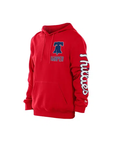 New Era Men's Bryce Harper Red Philadelphia Phillies Design Lab Pullover Hoodie In Red