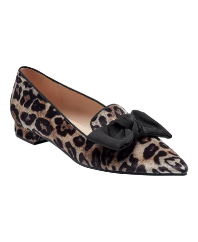 Bandolino Women's Auggie Bow Pointed Toe Tailored Loafers In Animal Print