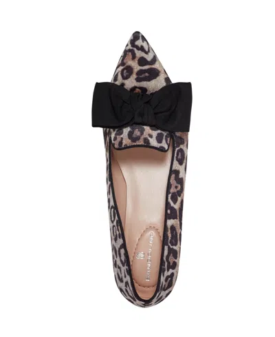 Bandolino Women's Auggie Bow Pointed Toe Tailored Loafers In Animal Print