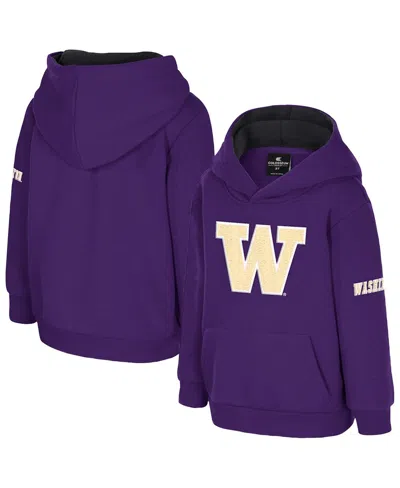 Colosseum Toddler Purple Washington Huskies Big Logo Volume Fleece Pullover Hoodie In Purple