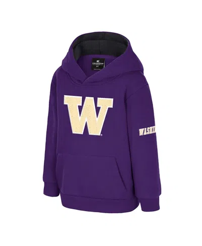 Colosseum Toddler Purple Washington Huskies Big Logo Volume Fleece Pullover Hoodie In Purple