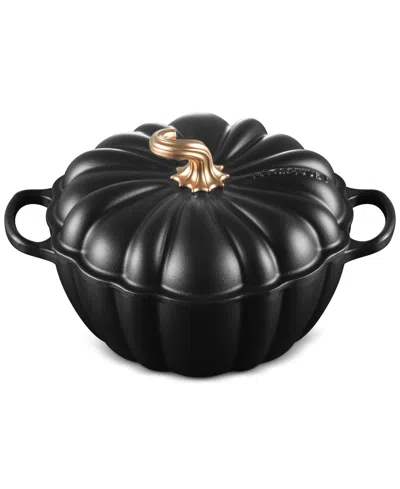 Le Creuset Enameled Cast Iron Signature 4 Qt. Pumpkin Dutch Oven With Lid In Black