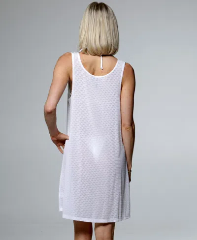 J Valdi Women's Sleeveless Ring Tank Coverup Dress In White