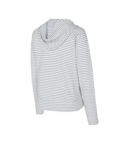 Concepts Sport Men's White/gray Florida State Seminoles French Terry Striped V-neck Pullover Hoodie In Black