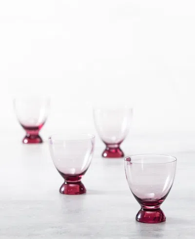 Fortessa Set Of 4 Gala Glass Pink Lowball Cocktail Glasses In Pink
