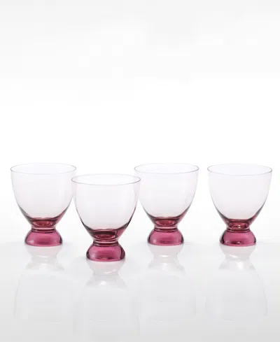 Fortessa Set Of 4 Gala Glass Pink Lowball Cocktail Glasses In Pink
