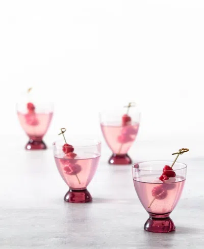 Fortessa Set Of 4 Gala Glass Pink Lowball Cocktail Glasses In Pink