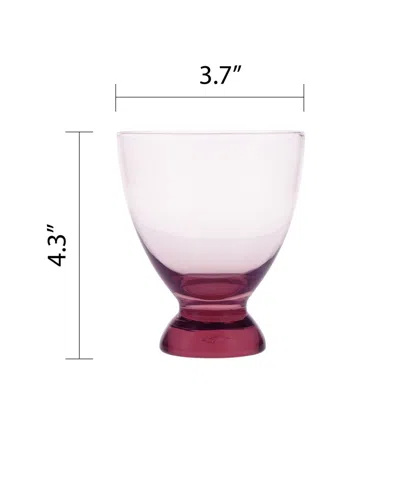 Fortessa Set Of 4 Gala Glass Pink Lowball Cocktail Glasses In Pink