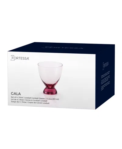 Fortessa Set Of 4 Gala Glass Pink Lowball Cocktail Glasses In Pink