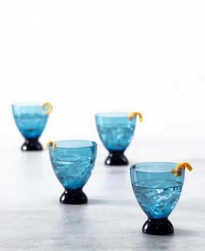 Fortessa Gala Lowball Cocktail Glasses, Set Of 4 In Blue