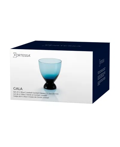 Fortessa Gala Lowball Cocktail Glasses, Set Of 4 In Blue