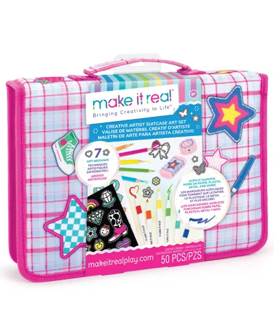 Make It Real Creative Artist Suitcase Art Set In Pink