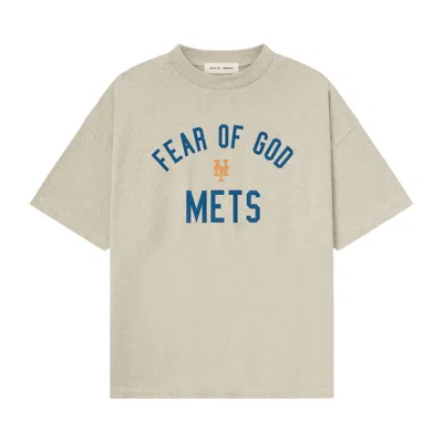 Pre-owned Essentials Fear Of God  Mets 90s Tee 'heather Stone' | Grey | Men's Size Xs In Gray