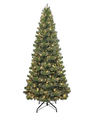 Puleo 9' Pre-lit Artificial Oklahoma Pine Tree In Green