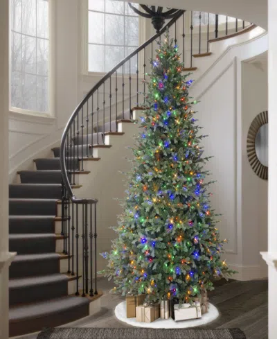 Puleo 9' Pre-lit Linden Fir Artificial Tree With Dual-color Led Lights In Green