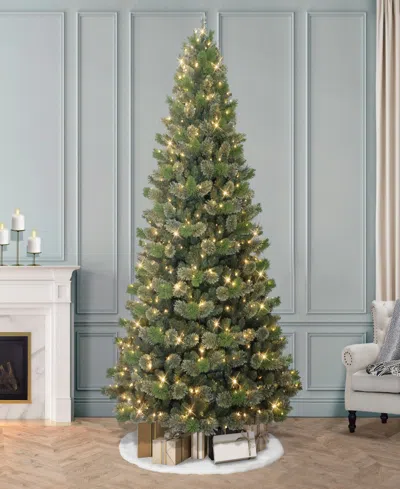 Puleo 9' Pre-lit Artificial Oklahoma Pine Tree In Green