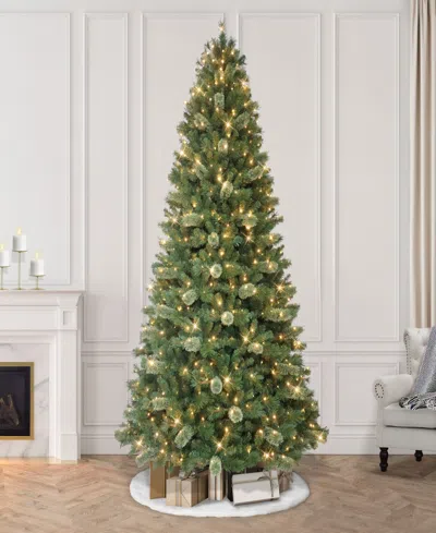 Puleo 9' Pre-lit Artificial Teton Pine Tree With Led Lights In Green