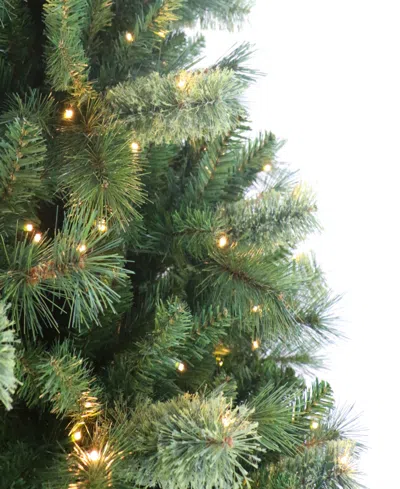 Puleo 9' Pre-lit Artificial Teton Pine Tree With Led Lights In Green