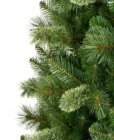 Puleo 7.5' Pre-lit Artificial Slim Teton Pine Tree With Led Lights In Green