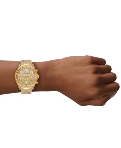 Michael Kors Oversized Lexington Pavé Gold-tone Watch In Gold