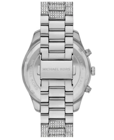 Michael Kors Oversized Lexington Pavé Silver-tone Watch In Metallic