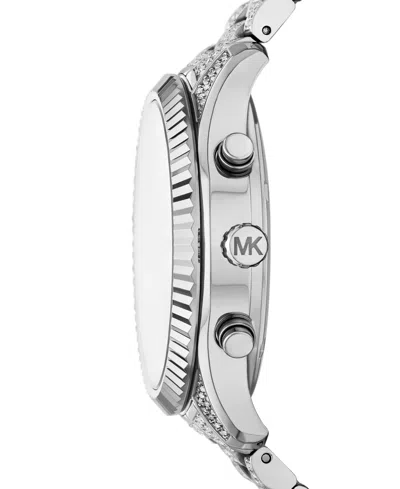 Michael Kors Oversized Lexington Pavé Silver-tone Watch In Metallic