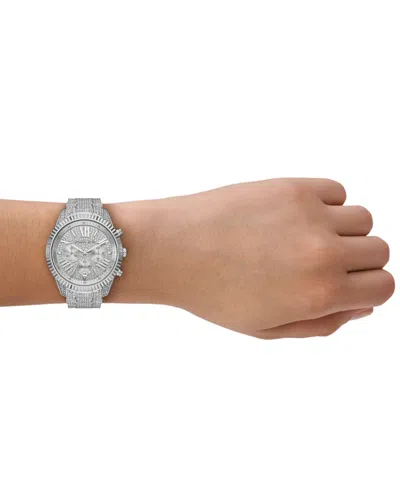 Michael Kors Oversized Lexington Pavé Silver-tone Watch In Metallic