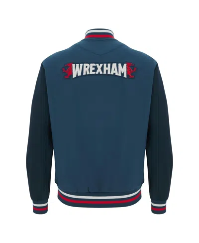 Macron Men's Navy Wrexham Anthem Full-snap Varsity Jacket In Blue