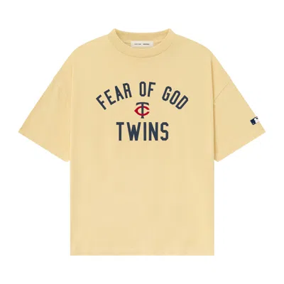 Pre-owned Essentials Fear Of God  Twins 90s Tee 'italian Straw' | Yellow | Men's Size Xs