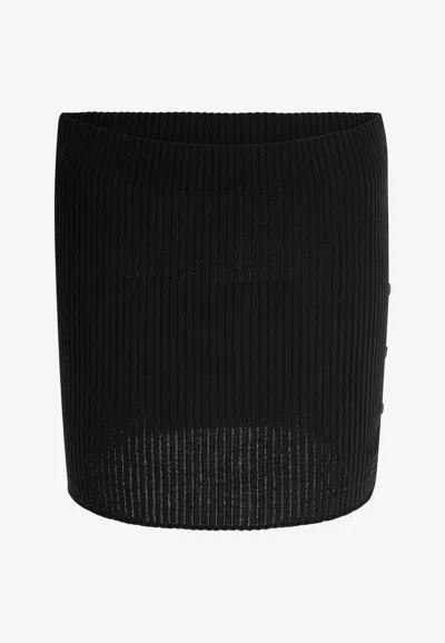 Courrèges Skirts Featuring Button Detailing And Elastic Waistband In Black