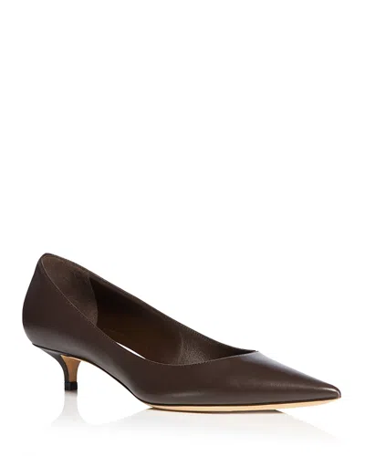 Jimmy Choo Amelia Pointed Toe Kitten Heel Pump In Brown