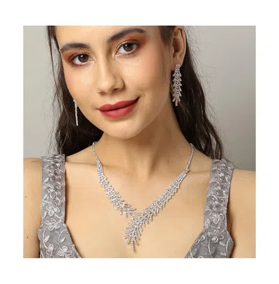 Sohi Women Silver Coloured Jewellery Set In Metallic