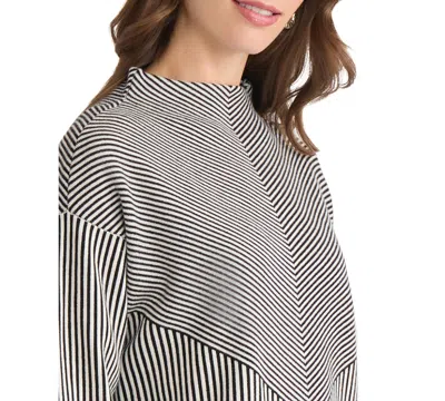 Jones New York Funnel Mock Neck Sweater In Black