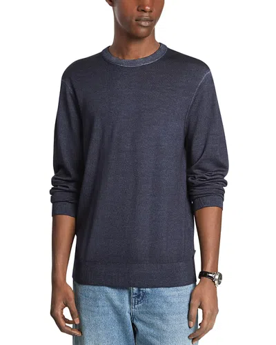 Michael Kors Merino Wool Garment Dyed Sweater In Blue