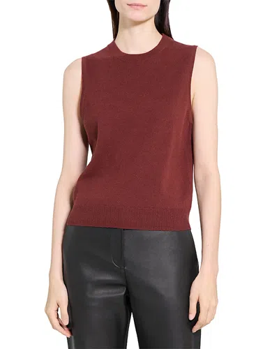 Theory Cashmere Knit Shell Top In Burgundy