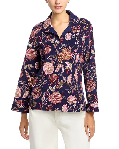 Tommy Bahama Exquisite Bloom Cord Popover Top In Purple
